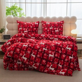 Mikroplüss ágyneműhuzat VELVET CHRISTMAS piros Ágyneműhuzat mérete: 70 x 90 cm | 140 x 200 cm