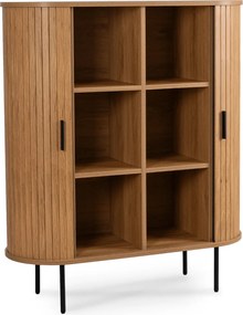 Ovális magas komód tölgy színben, TRISH ELITE 100 cm