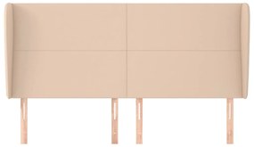 cappuccino műbőr fejtámla szárnyakkal 183x23x118/128 cm