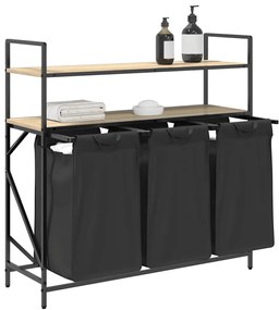 sonoma tölgy mosodai kosár 3 rekeszes polcokkal