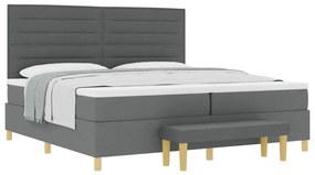 Boxspring Ágy Matrac &amp; Padló Szürke 200x200 cm Szövet