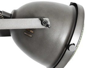 Ipari állólámpa acélból és fából 2-lámpás - Emado