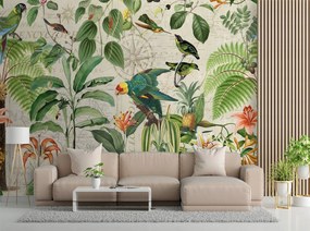 Gario Fotótapéta Zöld madarak a trópusokon - Andrea Haase Anyag: Vlies, Méret: 400 x 280 cm