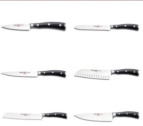 Wüsthof CLASSIC IKON 7 részes konyhai késkészlet állvánnyal, jasan/fekete