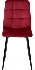 Szék bordó színben, bársony kárpittal PERU