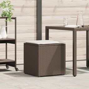 vidaXL kültéri tároló doboz Barna és krém Rattan Közepes Tárolás