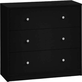 Komód, 3 fiókos, fekete, MAY 3
