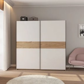 BERNO 200 cm. Gardróbszekrény Fehér/Tölgy Színben