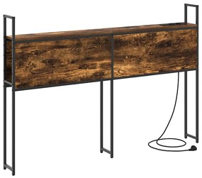 Tárolós Fejtámla Töltő Állomással Füstölt tölgy 135 cm Faanyag