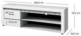 TV asztal Wanetta (fényes fehér). 1053377
