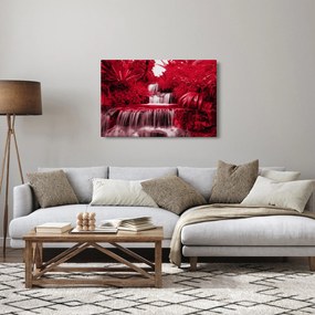 Kép - Indonéziai vízesések piros színben (90x60 cm)