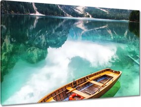 Képek 120x80 Csónak a hegyi tavon