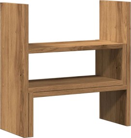 vidaXL kézműves tölgy szerelt fa állítható asztali szervező 40x17x41cm