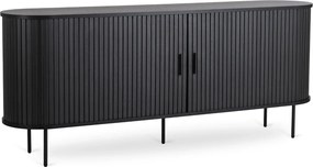 Kétajtós, tolóajtós komód 180 cm méretben, fekete színben TRISH