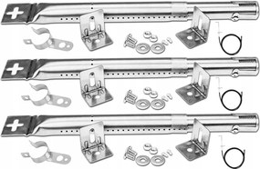 Grill égő állítható rozsdamentes acél 30,5-44,5cm univerzális 3.db