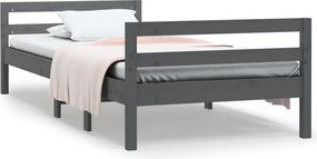 vidaXL szürke tömör fenyőfa ágykeret 90 x 200 cm
