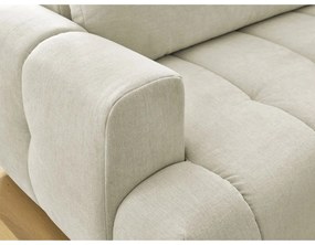 Bézs kinyitható-tárolóhelyes sarokkanapé (jobb oldali-L alakú) Fuji – Bobochic Paris