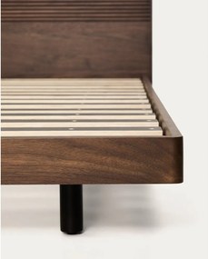 Barna nyírfa franciaágy ágyráccsal 180x200 cm Norlen – Kave Home