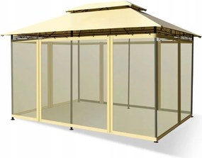 Kerti pavilon szúnyoghálóval 2,7 x 3,9 x 2,9 m Kerti sátor pavilon Bézs
