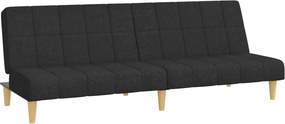 vidaXL kétszemélyes fekete szövet kanapéágy