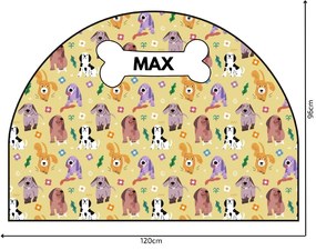 PIPPER. Védő textil falmatrica – Ív – Színes kutyák Méret: 83x60cm, Indíték: név nélkül