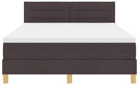 Boxspring ágy matraccal Sötétbarna 140x190 cm Szövet