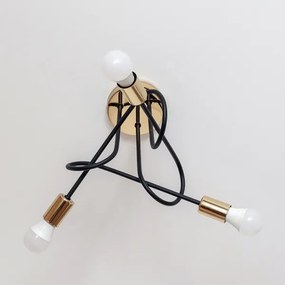 Felületre szerelhető OXFORD csillár 3xE27/15W/230V arany/fekete