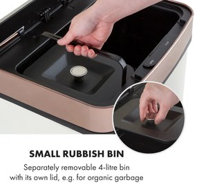 Klarstein Royal Trash Rose Gold, szemétkosár szenzorral, 72 l, rozsdamentes acél, rózsaszín arany
