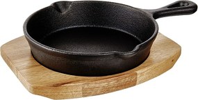 HOT IRON mini öntöttvas serpenyő fa alátéttel, 14 cm