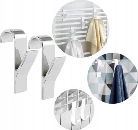 Radiátor Akasztó Szett 2DB Törölköző Fürdőköpeny Króm