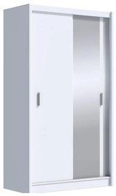 SABRINA gardróbszekrény tükörrel, 150x215 cm, fehér
