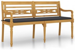 tömör tíkfa Batavia pad antracitszürke párnával 150 cm