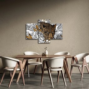 Kép - leopárd a virágok között (90x60 cm)