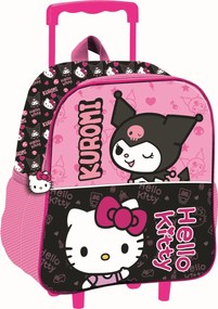 Hello Kitty & Kuromi gurulós ovis 3D hátizsák, táska 32 cm