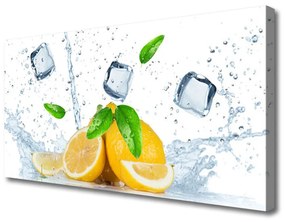 Canvas kép Lemon Ice Cubes Kitchen 100x50 cm
