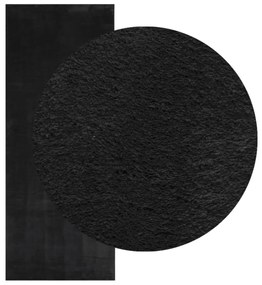 HUARTE fekete rövid szálú puha és mosható szőnyeg 80 x 200 cm