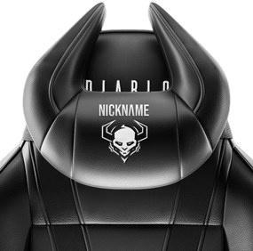 Diablo Chairs X-Horn fejpárna a Te saját hímzéseddel fekete