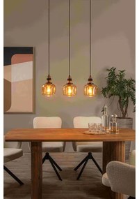 Lucide 45408/03/62 - Csillár zsinóron ILONA 3xE27/40W/230V fekete/bézs