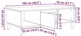 Dohányzóasztal Fehér 102 x 55 x 35 cm