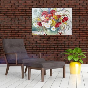 Egy váza képe vadvirágokkal (90x60 cm)