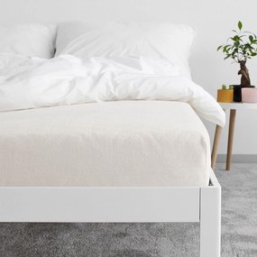 Goldea frottír gumis lepedő - krémszínű 90 x 200 cm