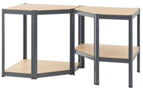 Juskys Sarokpolc - 160x75x40-75 cm szürke