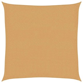 homokszínű négyzet alakú HDPE napvitorla 160 g/m² 3 x 3 m
