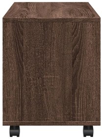 barna tölgy színű szerelt fa görgős szekrény 72 x 33 x 42,5 cm