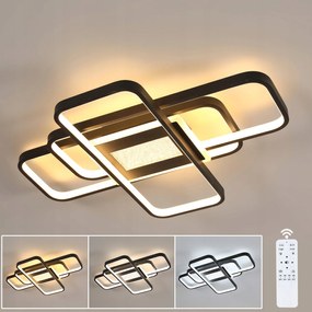 Lampa Sufitowa Led Zyrandol Czarna Kwadrat Nowoczesna Salonu Z Pilotem 44W