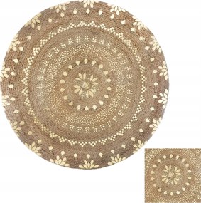 Kerek juta szőnyeg 115 cm fonott Boho dekoratív