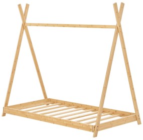 Tipi indián sátor gyerekágy Vimpeli 80x160 cm bambusz [en.casa]