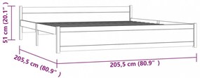 mézbarna tömör fa ágykeret 200x200 cm
