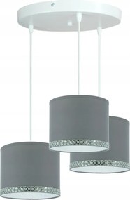 Divatos mennyezeti függőlámpa, csillár modern szürke lámpabúra 20cm+DEKOR