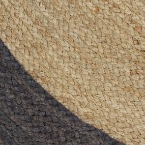 sötétszürke szélű kézzel font jutaszőnyeg 90 cm